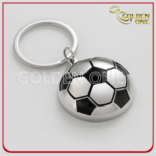Modischer Schlüsselhalter aus Metall in Fußballform mit Flaschenöffner