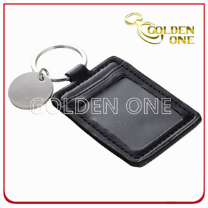 Heißer Verkaufs-Förderung-preiswertes Foto-Rahmen-Leder Keychain