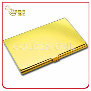 Personalisierter Kartenhalter aus glänzendem, goldfarbenem, bedrucktem Edelstahl