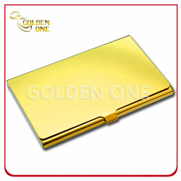 Personalisierter Kartenhalter aus glänzendem, goldfarbenem, bedrucktem Edelstahl