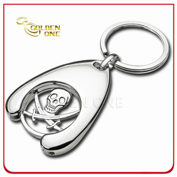 Personalisierte Piraten-Metalllaufkatzen-Münzen-Halter-Schlüsselanhänger