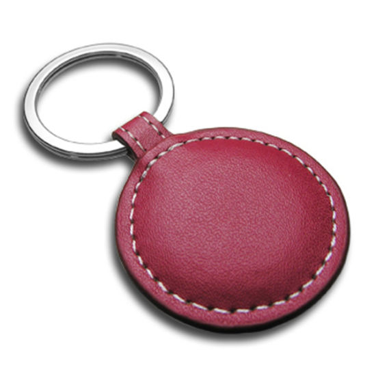 Schlüsselhalter aus vernickeltem Leder in ovaler Form