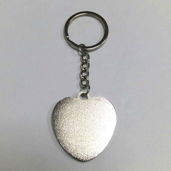 Kundenspezifischer vollfarbiger bedruckter epoxidbeschichteter Herzform-Metall-Schlüsselanhänger