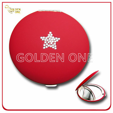 Modischer Schminkspiegel aus Aluminium mit Sternkristallstein