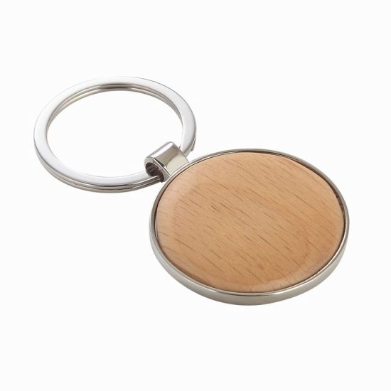 Neuartiges Design, hochwertiger, ovaler Schlüsselring aus Holz
