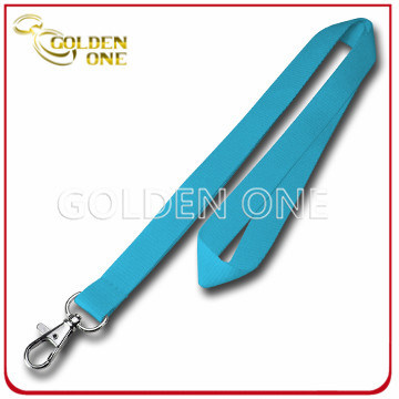 Liefern Sie leeres Polyester-Lanyard mit reiner Farbe und Metallhaken