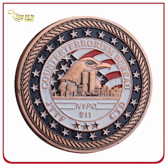 Custom Metal 3D Logo Soft Emaille Police Souvenir Challenge Coin