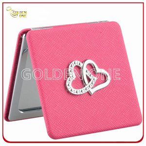 Bling Design Individuell bedruckter Leder-Schminkspiegel mit Glitzer
