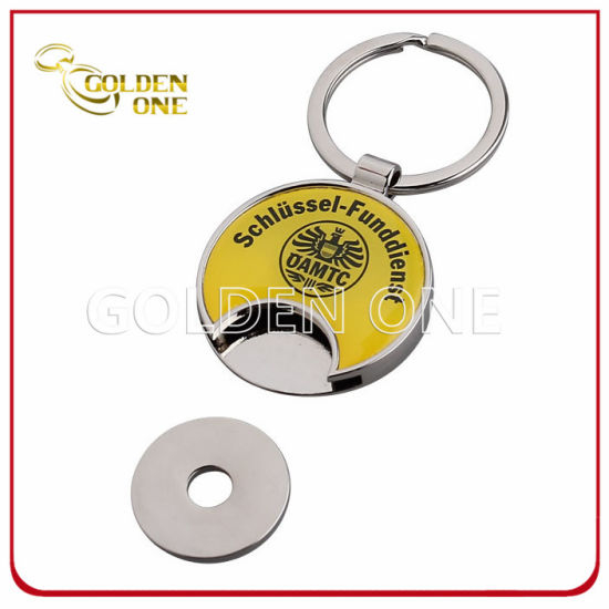 Schlüsselanhänger aus Metall mit geprägtem, weichem Emaille-Logo und Nickel-Finish