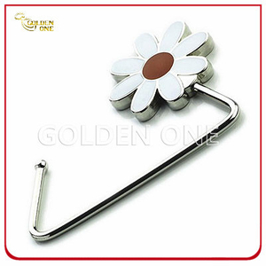 Werbegeschenk-Blumen-Form-vernickelter Metallhandtaschen-Aufhänger