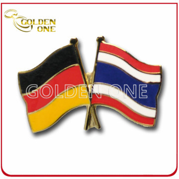 Angepasste Anstecknadel aus weicher Emaille mit doppelter Flagge
