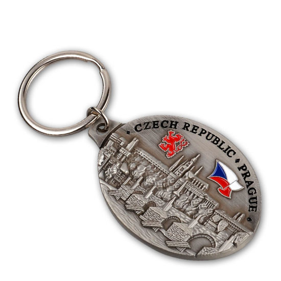 Benutzerdefinierte Gravur Schlüsselform Metall Schlüsselanhänger mit Flaschenöffner