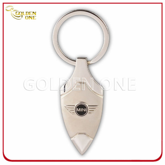 Kundenspezifischer leerer ovaler Form-Auto-Souvenir-Kabel-Metallschlüsselhalter
