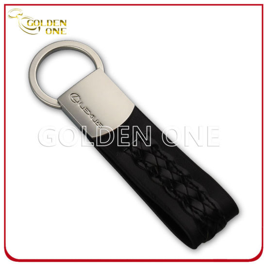 Personalisierter Schlüsselanhänger aus echtem Leder mit eingraviertem Logo