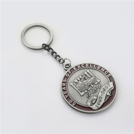Fertigen Sie antike Goldbitcoin-Metallandenken Keychain kundenspezifisch an