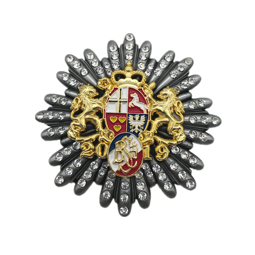 Fashion Shiny Strass 3D Gold Plated Custom Badge