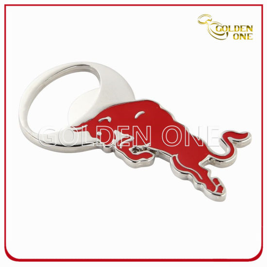 Kundenspezifischer Stierform-weicher Emaille-Metallflaschenöffner für Andenkengeschenk
