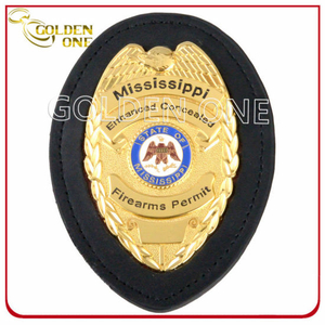 Maßgeschneidertes, hell vergoldetes Metall-Emblem-Polizeiabzeichen