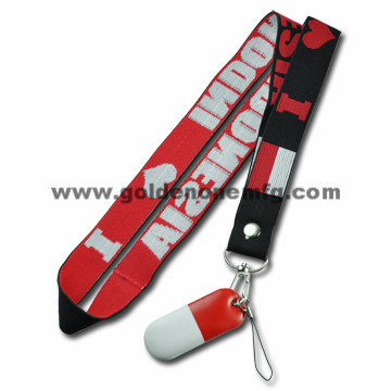 Personalisierter ID-Ausweishalter aus bedrucktem Polyester mit Kordel
