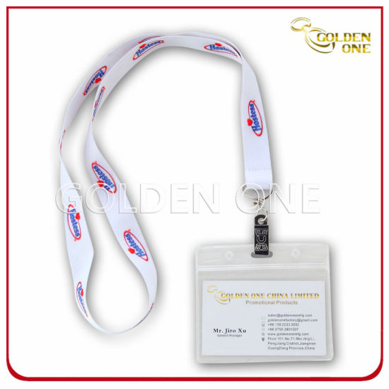 Personalisierter ID-Ausweishalter aus bedrucktem Polyester mit Kordel