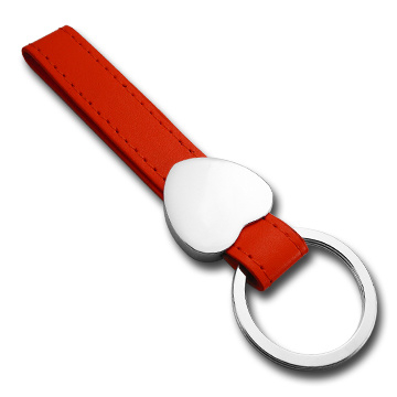 Förderungs-Doppelt-Ring-Entwurfs-echtes Leder-Schlüsselkette