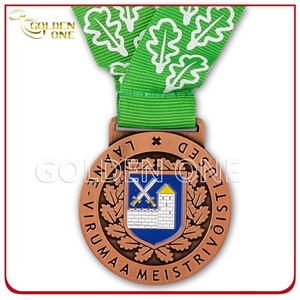 Kundenspezifische 2D-Design-Medaille aus Metall mit Antik-Kupfer-Finish