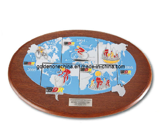 Souvenir Holzsockel & Metallplatte Preisplakette (WM02)