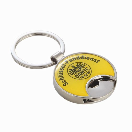 Promotion Günstige Custom Metall Trolley Token Schlüsselanhänger