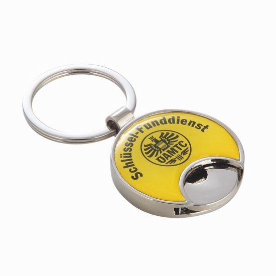 Promotion Günstige Custom Metall Trolley Token Schlüsselanhänger