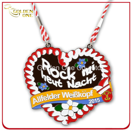 Kundenspezifische Druckguss-Karnevals-Festival-Herz-Form-Metallmedaille