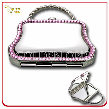 Creative Hang Bag Form Crystal Stone Chrome Schminkspiegel