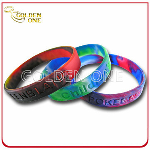 Hochwertiges Silikonarmband mit konkavem Logo und Camouflage-Logo