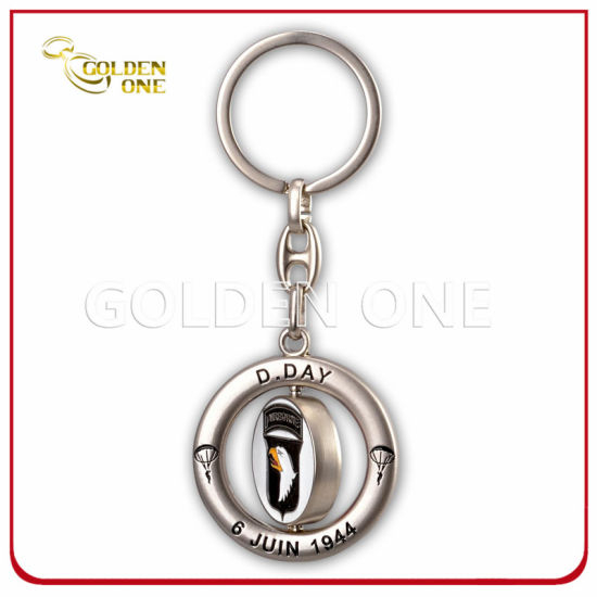 Kundenspezifisches weiches Emaille-Logo Rotierender Metall-Schlüsselanhänger