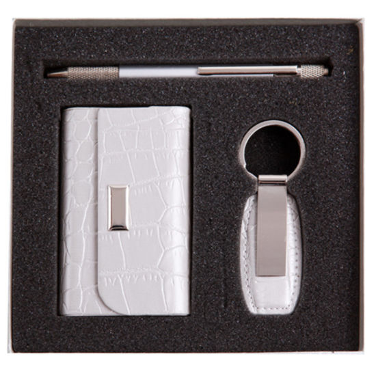 Geschenkset mit Kugelschreiber und Schlüsselanhänger aus Metall