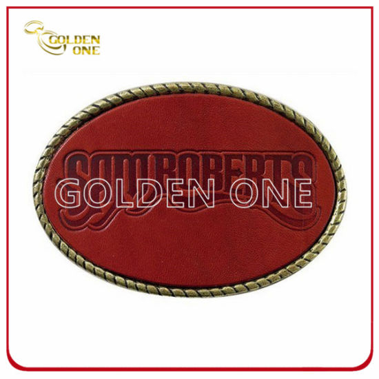 Antikmessingbeschichtete weiche Gürtelschnalle mit Leder