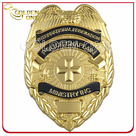 Custom Copper Stamped Gold Finish Military Emblem