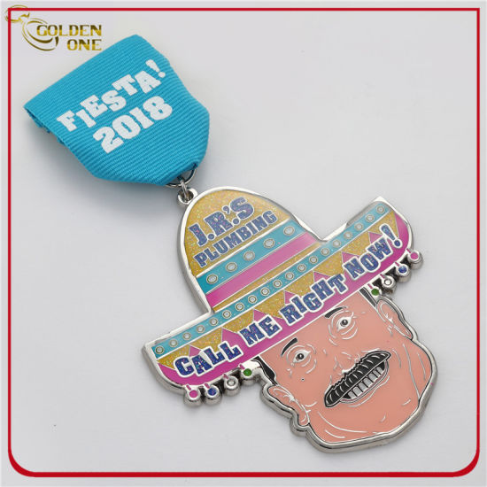 Heißer Verkaufs-preiswerter kundenspezifischer antiker versilberter 3D-Logo-Metallstempel-Militäremblem mit regelmäßigem Band für Gedenkgeschenk