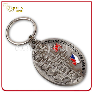 Kundenspezifischer tschechischer Souvenir-geprägter Logo-Metallschlüsselbund (CK18)