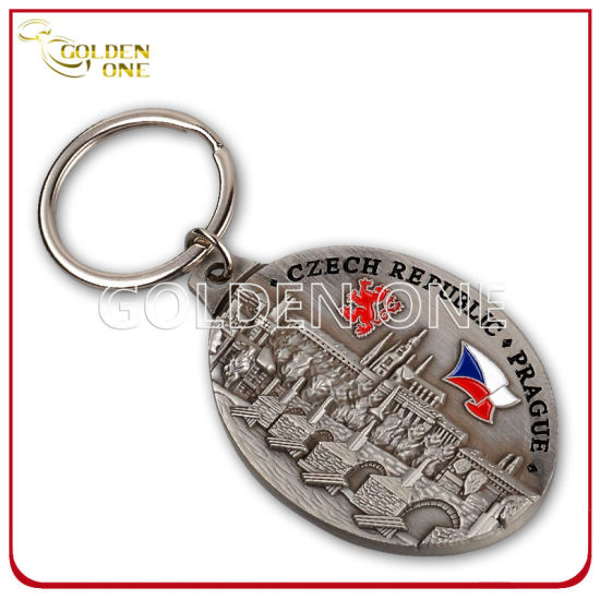 Kundenspezifischer tschechischer Souvenir-geprägter Logo-Metallschlüsselbund (CK18)