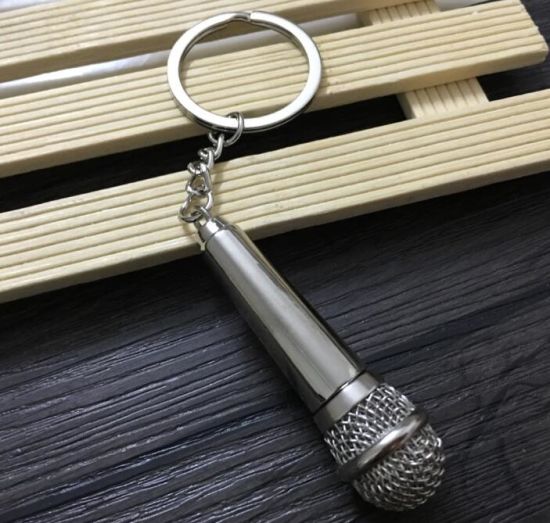 Heißer Verkaufs-Metallmikrofon-Schlüsselring für Förderungs-Geschenk