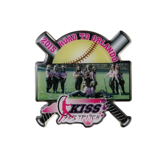 Kundenspezifische, vollfarbig bedruckte Anstecknadel aus Aluminium