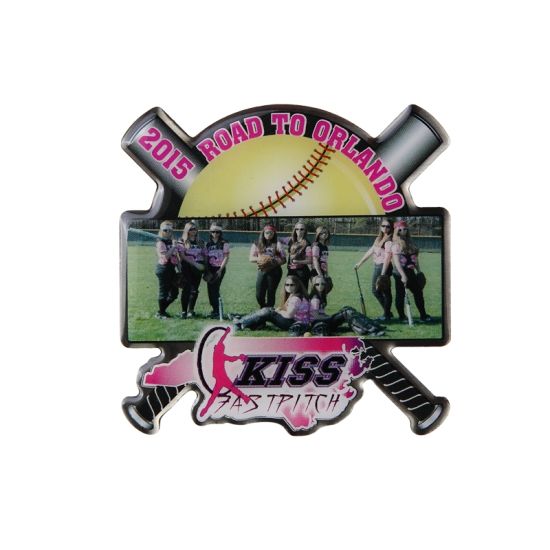 Kundenspezifische, vollfarbig bedruckte Anstecknadel aus Aluminium