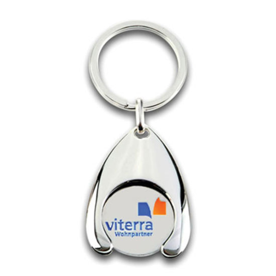 Werbegeschenk Custom Logo Metall Trolley Coin Schlüsselanhänger
