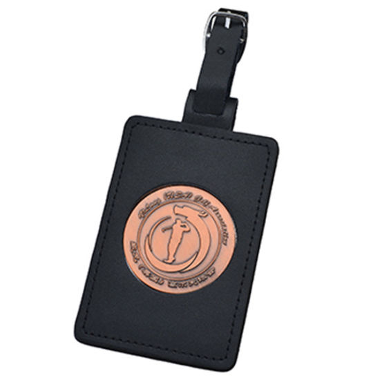 Promotion-Geschenk-Prägung Logo PU-Leder-Gepäckanhänger