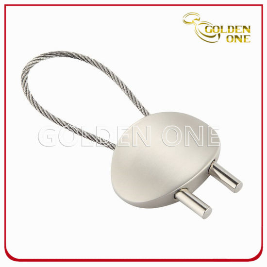 Kundenspezifischer leerer ovaler Form-Auto-Souvenir-Kabel-Metallschlüsselhalter