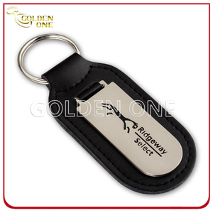 Schlüsselhalter aus weichem Leder mit geprägtem Logo aus weichem Emaille