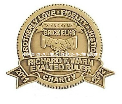 Benutzerdefinierte hochwertige Münze aus antikem Messing mit 3D-Prägung