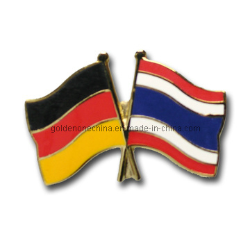 Geprägtes Logo in Gold-Finish Metall-Emblem aus weicher Emaille