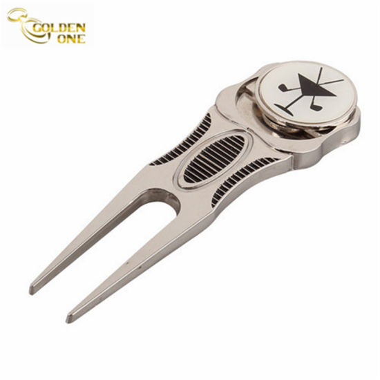 Custom Antik Messing Golf Repair Divot Tool mit Ballmarker