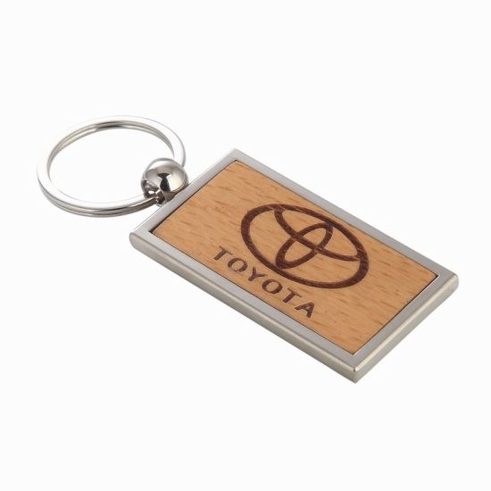 Custom Style Herzform Metall Holz Schlüsselanhänger